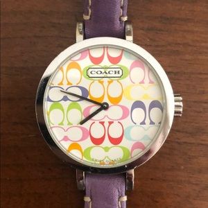 COACH Stainless Steel and Leather Watch